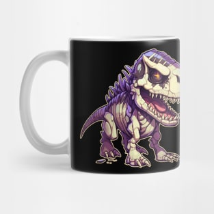 Skeleton Scary Chibi T-Rex Isometric Dinosaur Mug